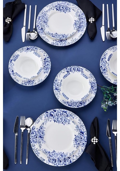 Tr Meissen 24 Parça Porselen Yemek Takımı, Lacivert, Ckr4812 Diğer