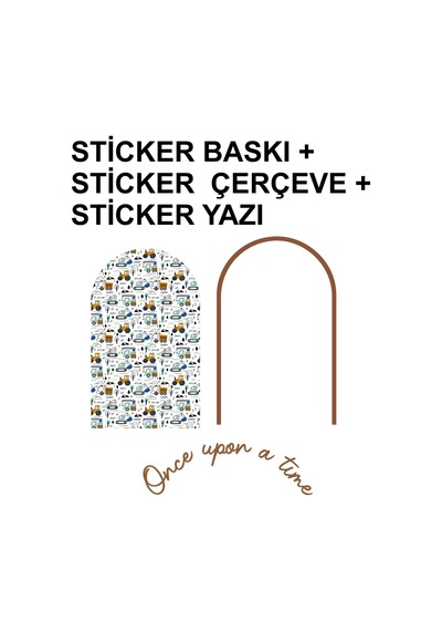 Kk Swords İş Makineleri Duvar Sticker, Erkek Çocuk/bebek Odası Dekoru, Yapışkan Yazı Ve Çerçeve, Hediye