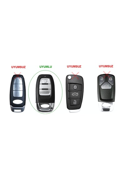 Audi A4 A5 Q5 A6 A7 A8 D4 Uyumlu Smart Kumanda Anahtar Kabı Oto Anahtarlık