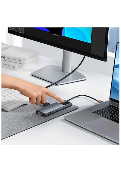 Baseus Gleam Iı 10-in-1 Usb-c Hub - 4k 60hz Hdmı, 10gbps Usb 3.2, 100w Pd Şarj Ve Gigabit Ethernet Rj45