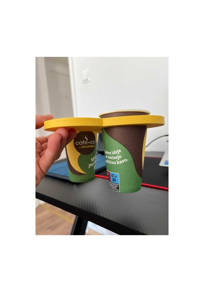 3d Design Çiftli Bardak Taşıyıcı Ve Atıştırmalık Tepsisi - Siyah Diğer
