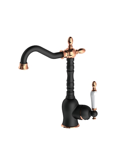 Gpd Retro Tek Gövde Lavabo Bataryası Siyah Rose Mtl180-S-R