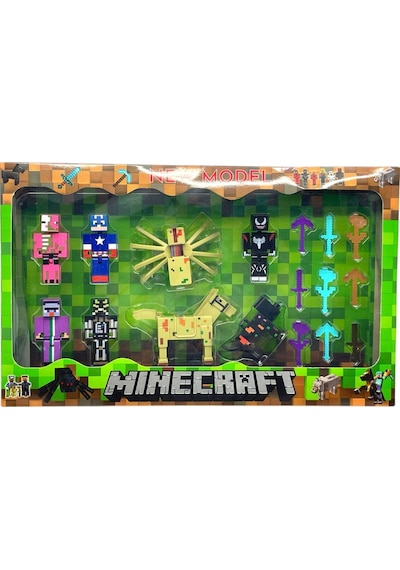 Minecraft 17 Parça 8 Figürlü Oyuncak Set