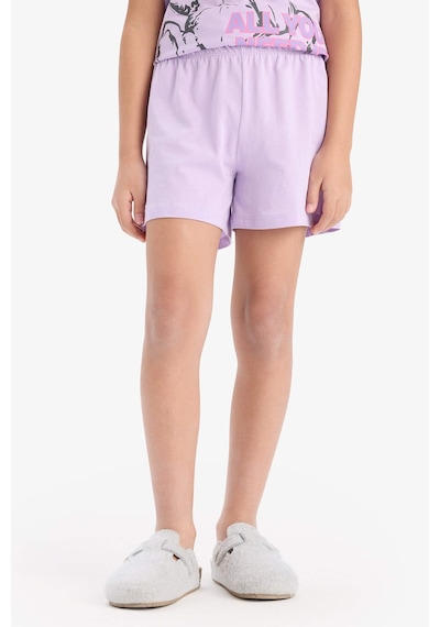 DeFacto Kız Çocuk Pijama Takımı Baskılı Kısa Kollu Üst Beli Lastikli Şort E6226A825HSPR249 Mor DeFacto Kız Çocuk Pijama Takımı Baskılı Kısa Kollu Üst Beli Lastikli Şort E6226A825HSPR249 Mor