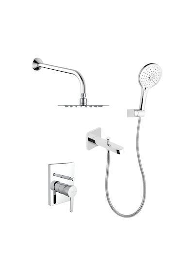 Carelia Pack 5li Ankastre Banyo Seti Cikis Uclu Duvardan Tepe Duşu Bağlantı Borulu Diğer