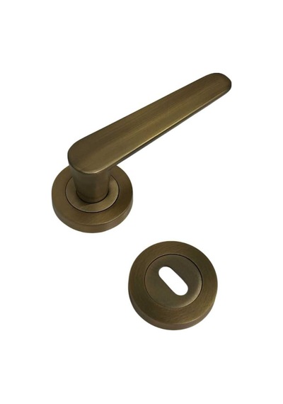 Sese Evin Modeli Rozetli Oda Kapı Kolu Antik Sarı Alüminyum 200-243r-01-94