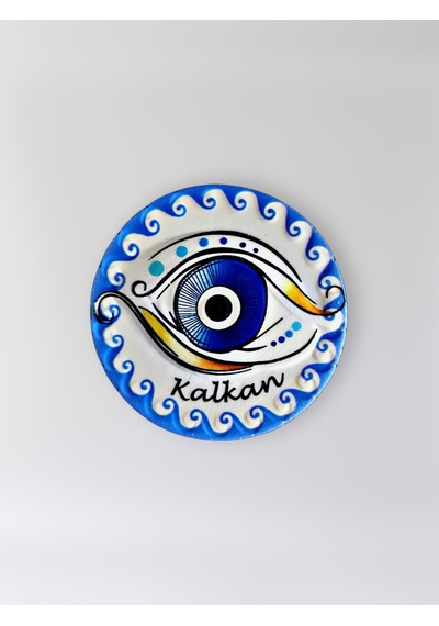Kalkan Temalı Polyester Kabartmalı Nazar Magnet Çap: 7 Cm Dekoratif Hediyelik Buzdolabı Süsü Kod:1213