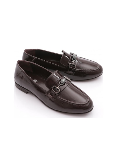 Dgn 616 Kadın Loafer Ayakkabı Kahve Rugan