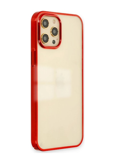 Newface - 955 - Apple iPhone Uyumlu 12 Pro Max Kılıf Element Silikon - Csmo-tex - - Kırmızı