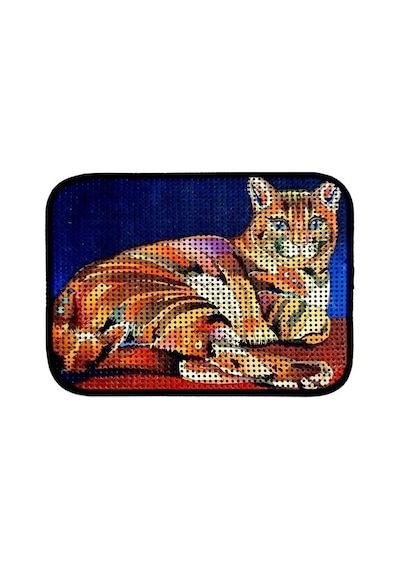 Miapet Elekli Kaplan Desenli Kedi Tuvalet Önü Paspası 60 x 45 CM