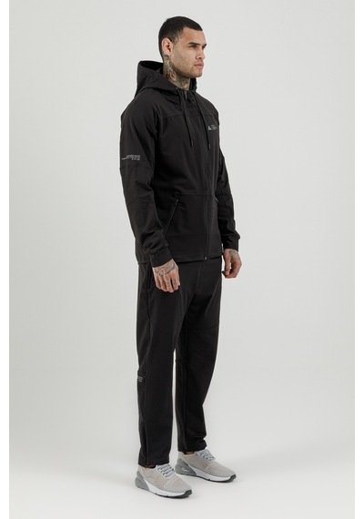 Airlife Sportswear Tam Boy Fermuarlı Erkek Kapüşonlu Eşofman Takımı Siyah