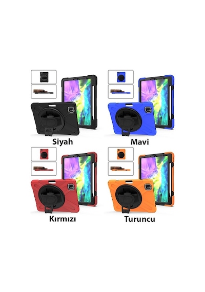 Apple Uyumlu iPad Pro11 (2021-2020-2018) Kılıf Shockproof 3 Katmanlı Standlı