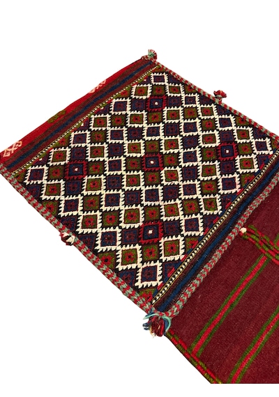 El Dokuma Fethiye Cecim Heybesi 53x146 Kök Boya Renkli %100 Yün Heybe