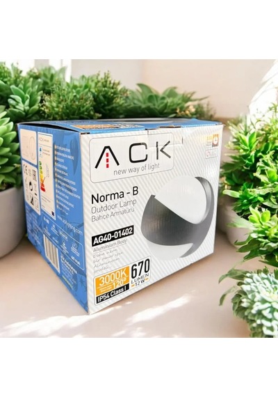 Ack 12w Norma-b Black 3000k Led Bahçe Apligi Ag40-01402