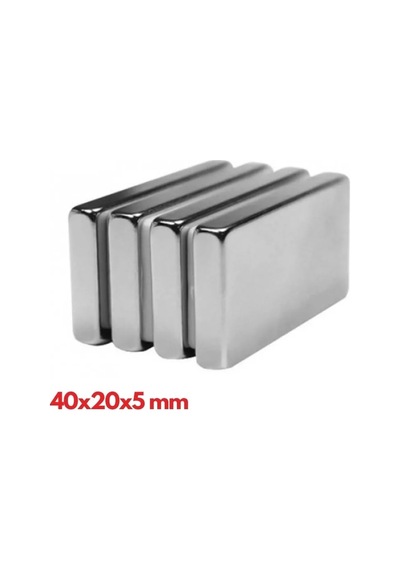 40 20 5 Mm N35 Neodyum Mıknatıs Nikel Kaplama, Köşeli