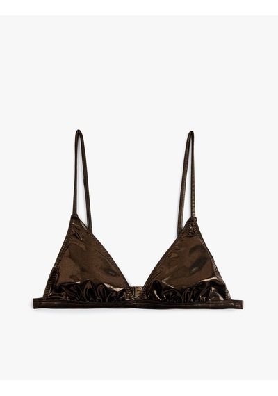 Koton Varak Baskılı Parlak Bralet Bikini Üstü Bronz 6sak10151mm