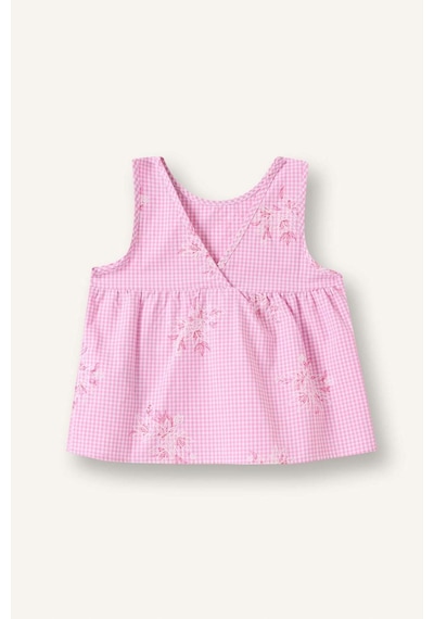 Defacto Çiçek Desenli Poplin Kısa Kollu Pembe Gömlek Kız Bebek H9296a526hspn171 Pembe-pn171