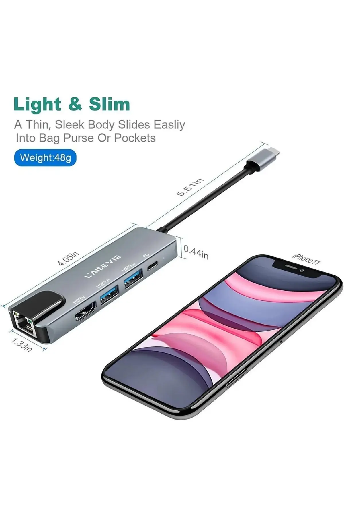 Yeni Nesil Ethernet Girişi Usb Çoklayıcı 5in1 Usb Typec Hub Port Hdmi Usb Adaptör Type-c Girişli Hub