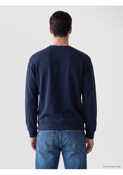 LC Waikiki Lc Waıkıkı İndigo Bisiklet Yaka Uzun Kollu Erkek Pijama Üst Indigo
