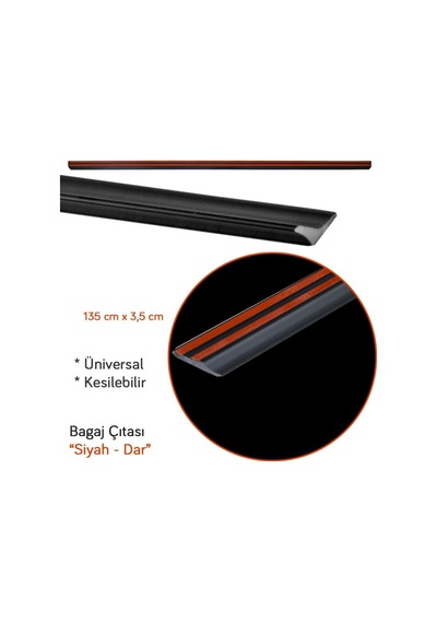 Carpi Bagaj Çıtası Dar Üniversal Siyah 135 Cm X 3.5 Cm Br2790101