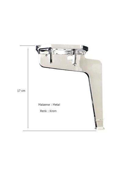Kaz Lüks Mobilya Koltuk Ayağı Metal Krom 17 cm