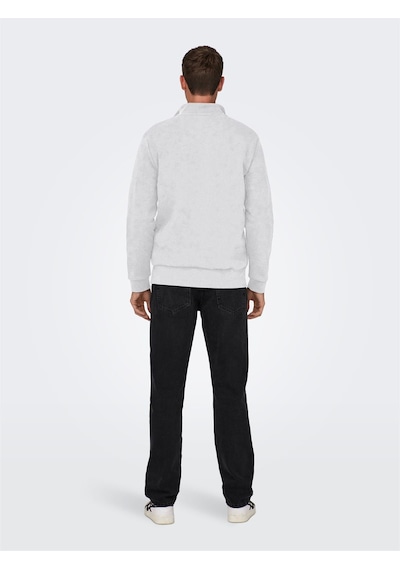 Only & Sons Onsceres Half Zıp Sweat Noos Erkek Gray Sweatshirt - 22019055 Gri