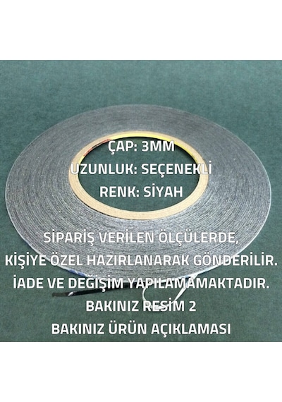 3 MM 1mt Çift Taraflı Bant Ekran Cam Kasa Kapak Tamir Bantı-siyah 1 Metre-Tamir Seti Hariç