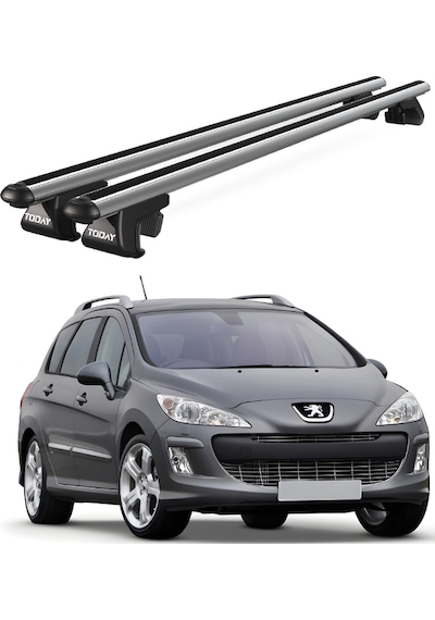 Venüs Peugeot 308 Station Wagon 2008-2014 Uyumlu Gri Ara Atkı Port Bagaj Tavan Barı