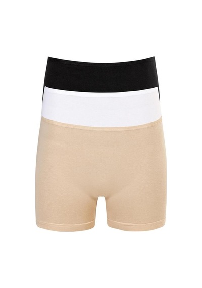 3 Lü Paket Şahin Bayan Likralı Short Boxer 30556 Çok Renkli
