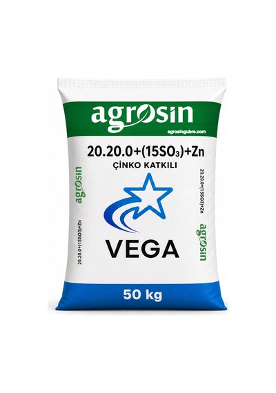 Agrosin Vega 20.20.0+(15SO3)+ME Çinkolu NP Granül Taban Gübresi 50 kg -