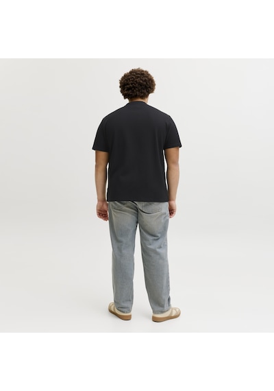 Büyük Beden Yuvarlak Yaka Tisört - Austin - 12294528 Siyah