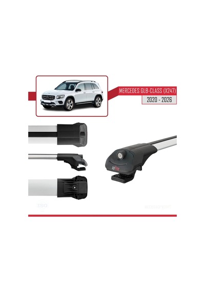 Accessorypart Mercedes Glb-class X247 2020 Ve Sonrası İle Uyumlu Ace-1 Ara Atkı Tavan Barı Gri