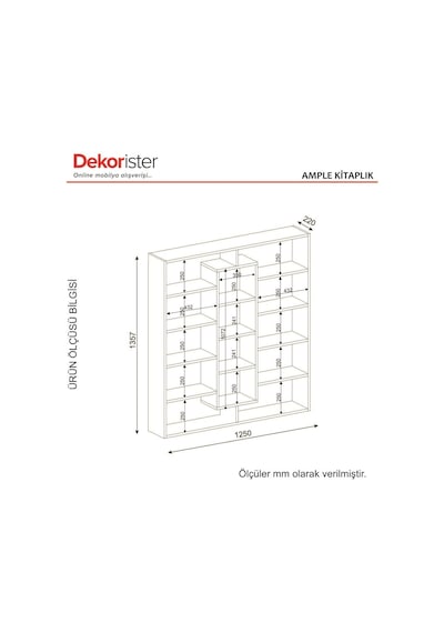Dekorister Ample Kitaplık Siyah-Beyaz Dekorister Ample Kitaplık Siyah-Beyaz