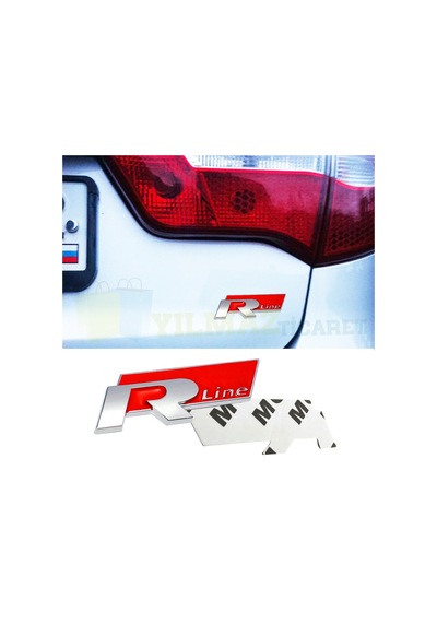 Volkswagen R line Kırmızı Bagaj Logo Arma Amblem Passat Golf CC Tiguan Paslanmaz Çelik
