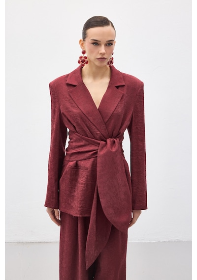 Sateen Freya Ceket - Bordo-137137 Bordo