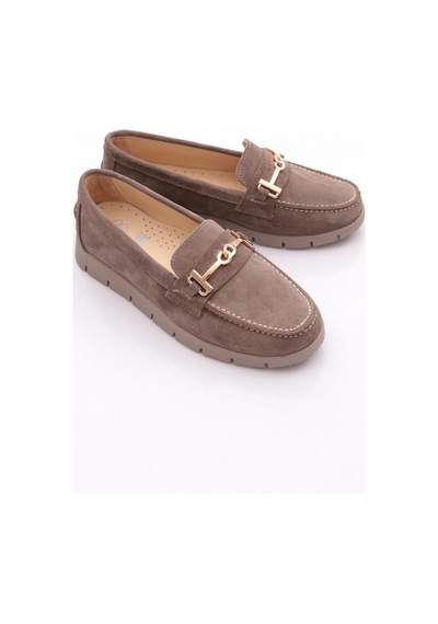 Dgn 5604-6 Kadin Loafer Ayakkabi Vizon Süet