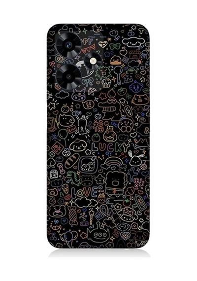 İnfinix Hot 30 Uyumlu 8 Bit Sevimli Karakterler Desenli Silikon Kılıf