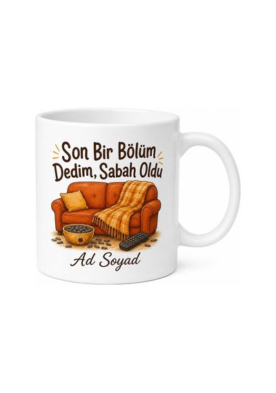 Dizi Maratoncusu Koltuk Sevdalısına Son Bir Bölüm Çekirdek Kupa Hediye Bardak Beyaz / Çok Renkli