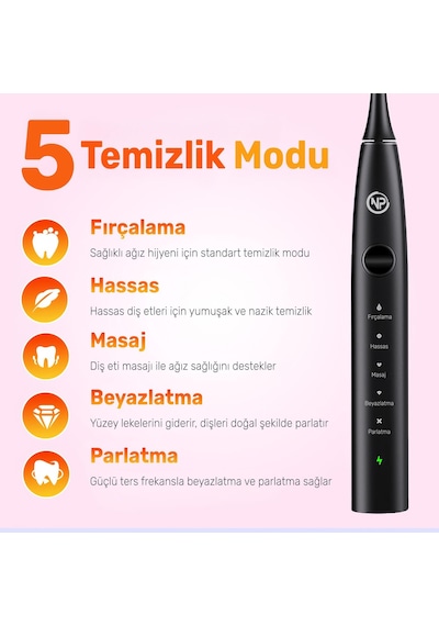 Npo Nicefeel X610-z 40000vps Şarjlı Sonic Diş Fırçası Siyah