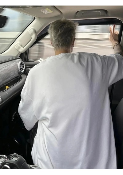 Vexor Baskılı Oversize Bisiklet Yaka T-shirt - Beyaz