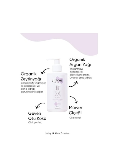 Clooe Organik Bebek Losyonu - 2 Li Fırsat Paketi Argan Yağı & Zeytinyağı, Yenidoğan İçin Uygun