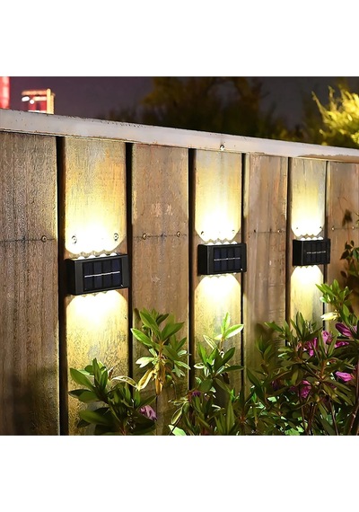 10 Led 2'li Güneş Enerjili Bahçe Aydınlatma Duvar Aplik Solar Otomatik Duvar Işığı Su Geçirmez Ip65