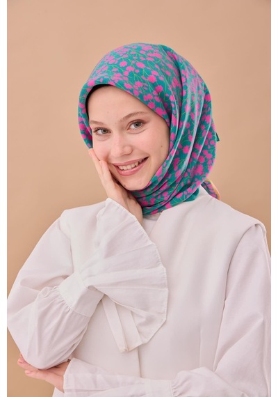 Silk Home Aura Eşarp 140005-15 Patina Yeşili, Pembe, Sarı