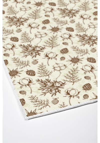 Alanur Home Kaymaz Dijital Mutfak & Salon Halı Trend Vintage Al5012 Bej
