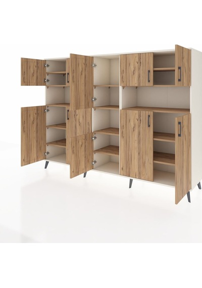 Hyperion Dolap 14 Raflı 10 Kapaklı 220x44x163 Aytaşı-çam Aytaşı-çam