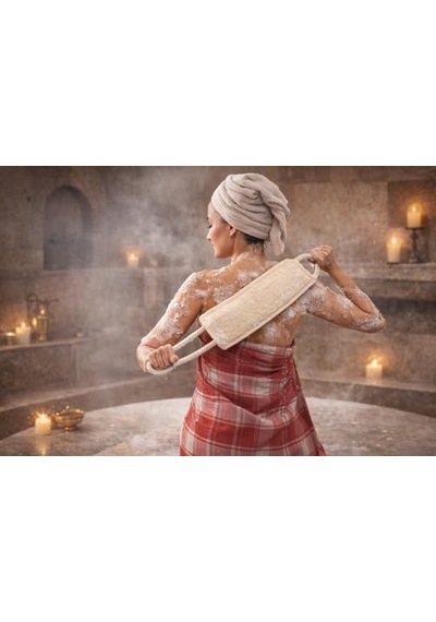 İpek Koza Sırt Kesesi, Doğal İpek Lifli Özel Dokuma, Çift Tutma İpli Ergonomik Tasarım, Hamam Ve Banyo Kullanım