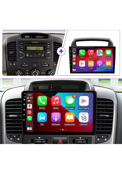 Kia Carnival Vq - Araç Multimedya Ekran - 4gb 64gb - S - Black - 2007 - 2009 - 9 Inch - Myway