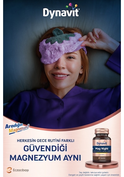 Dynavit Mag Night 30 Tablet - Akşam / Gece Magnezyumu - Magnezyum Bisglisinat, Passiflora, Valerian, B6-uyku