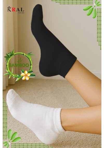 Kral Socks Kadın Bambu Çorap 6 Çift Renkli Hediye Kutulu Patik Kadın Çorap Siyah - Beyaz Kral Socks Kadın Bambu Çorap 6 Çift Renkli Hediye Kutulu Patik Kadın Çorap Siyah - Beyaz