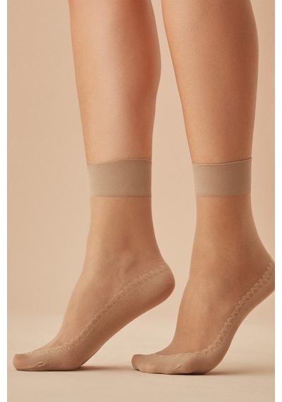Suwen Transparan Comfort 15 Den Kısa İnce Çorap Sc3042009 Bambu